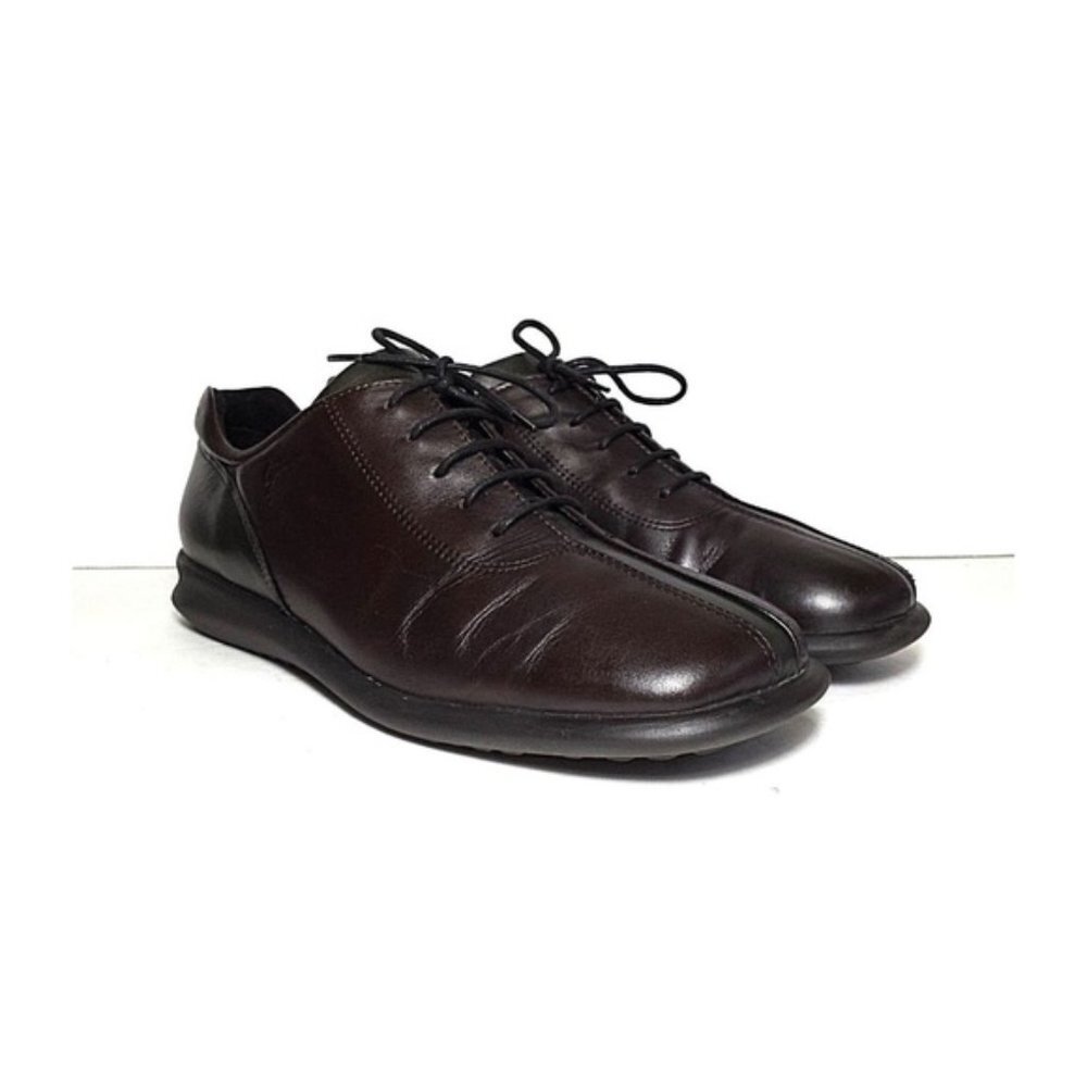Ecco 2-tone leather lace up dress shoes brown size 7.5 style number 351